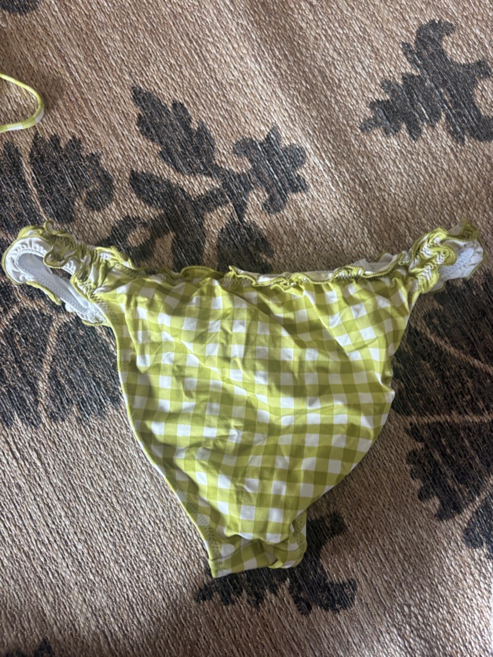 wild fable Lime Gingham Ruffle Bikini - Picture 10 of 12